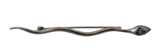 Silver Brass Crystal Spilla Serpente Brooch Pin