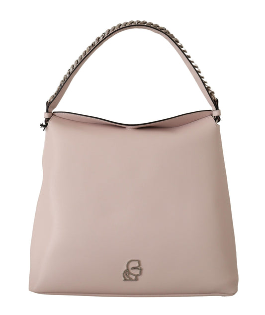 Light Pink Mauve Leather Shoulder Bag