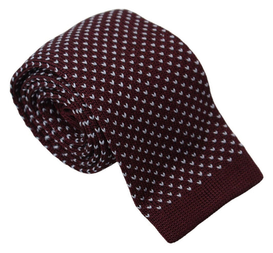 Bordeaux Dotted Classic Necktie Adjustable Men Silk Tie