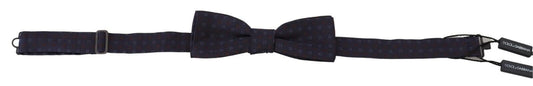 Blue Pattern Silk Adjustable Neck Papillon Bow Tie